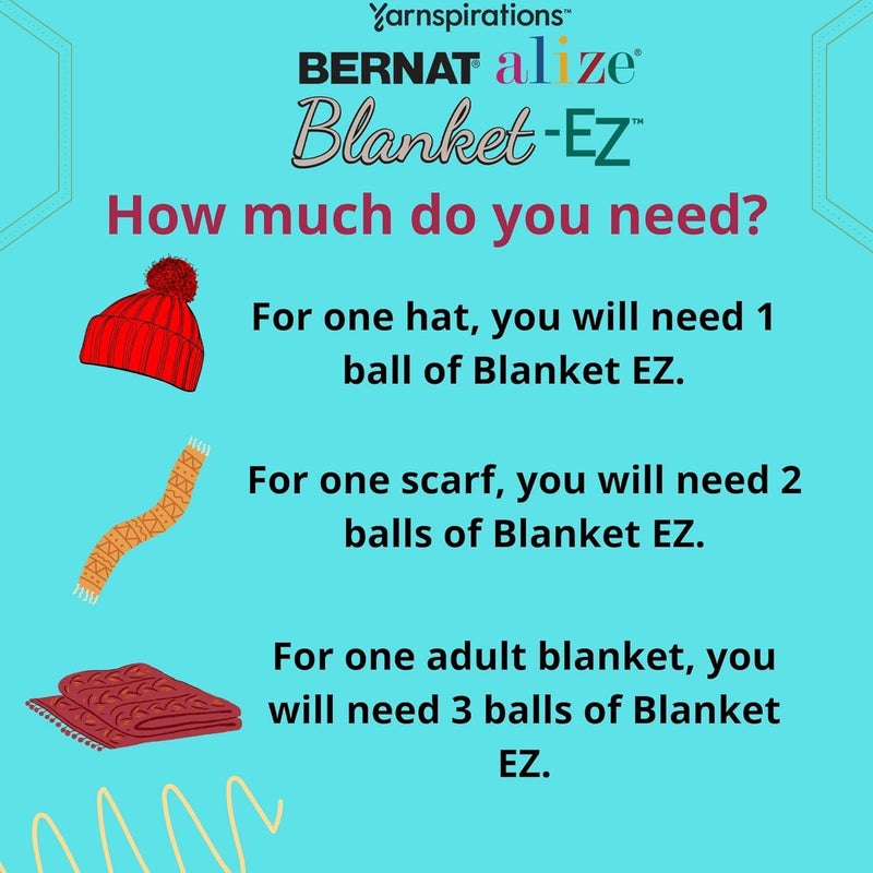 Bernat Alize Blanket Twilight Blue Yarn - 2 Pack of 180g/6.4 oz - 100% Polyester - #7 Jumbo - 18 Yards - Chunky Yarn for Hand Knitting/Crochet - Image 2